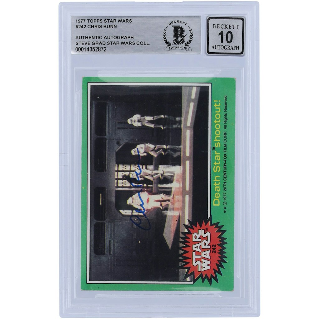 Chris Bunn Autographed 1977 Topps Star Wars #242 BGS 10 Card: $99.99 Chris Bunn Autographed 1977 Topps Star Wars #242 BGS 10 Card: $99.99