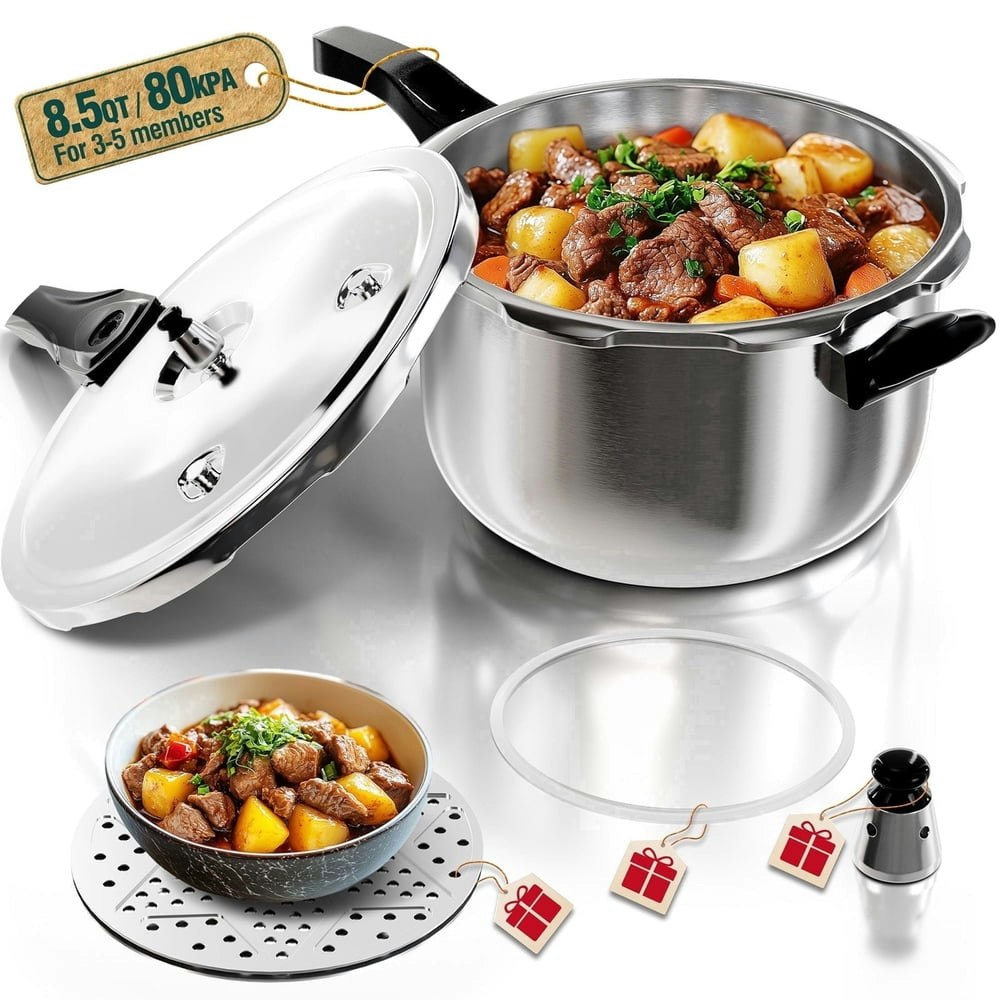 WantJoin 8.5-Quart Stainless Steel Pressure Cooker: $78.29