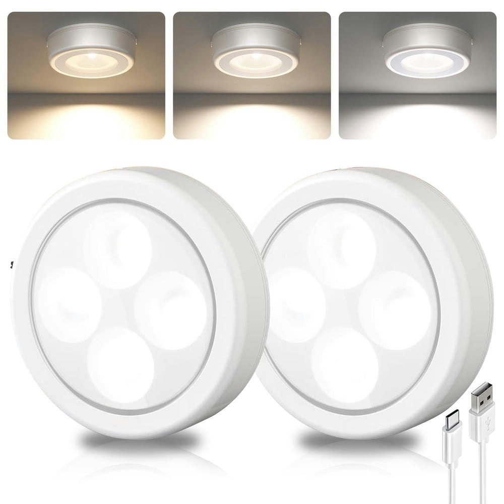 Ezvalo 2.5-inch LED Rechargeable Puck Light 2-Pack: $10.79 Ezvalo 2.5-inch LED Rechargeable Puck Light 2-Pack: $10.79