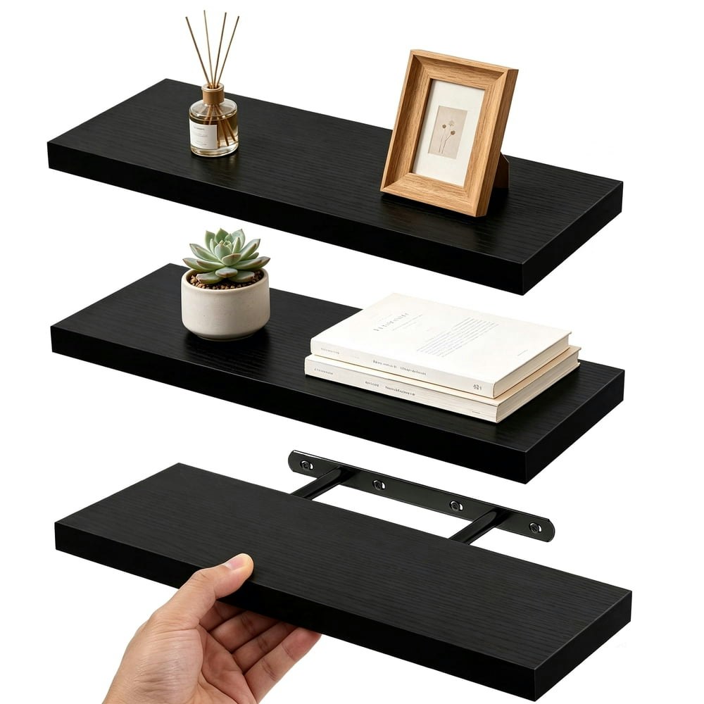 Topsome 15.7-inch Floating Wall Shelves 3-Pack: $17.09 Topsome 15.7-inch Floating Wall Shelves 3-Pack: $17.09