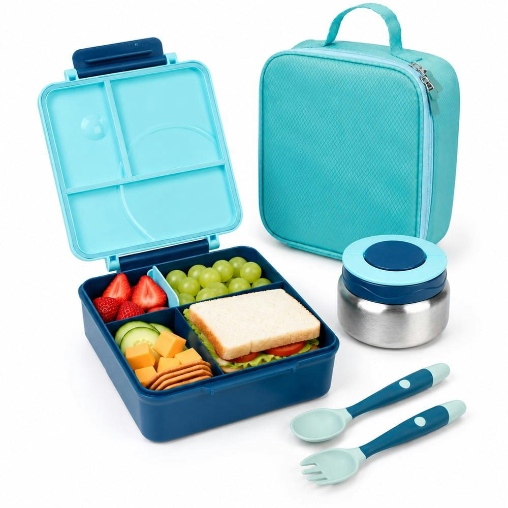 PoppiKids Bento Lunch Box Set with Thermos Food Jar: $25.64 PoppiKids Bento Lunch Box Set with Thermos Food Jar: $25.64