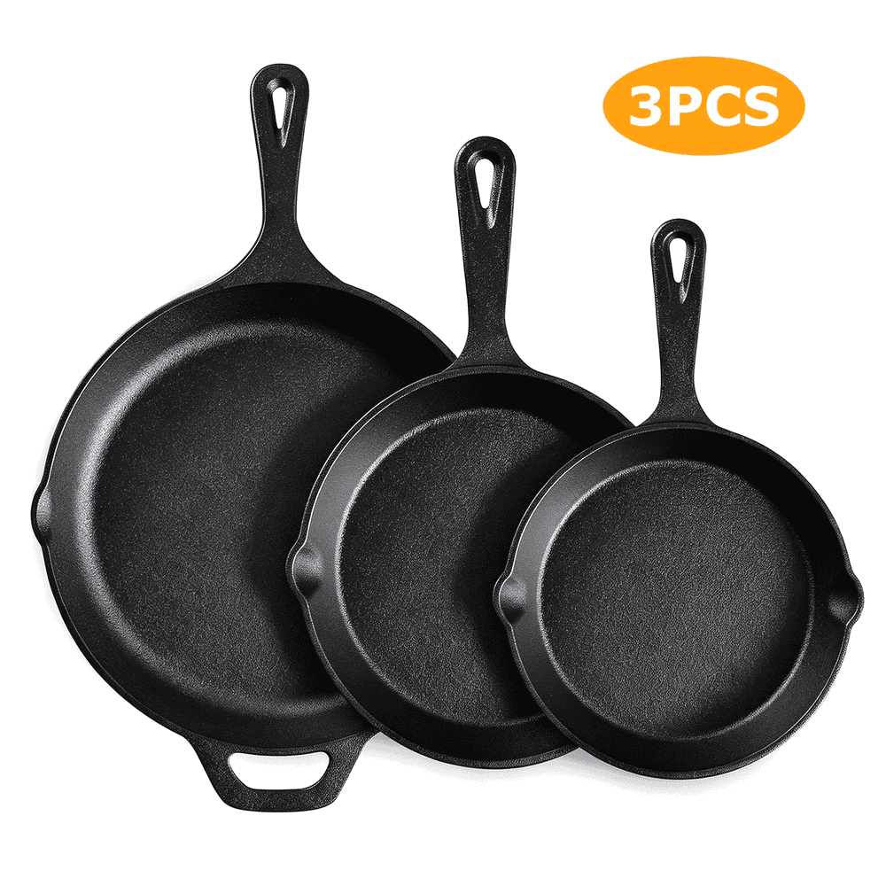 Taimasi 3-Piece Pre-Seasoned Cast Iron Skillet Set: $27.89 Taimasi 3-Piece Pre-Seasoned Cast Iron Skillet Set: $27.89