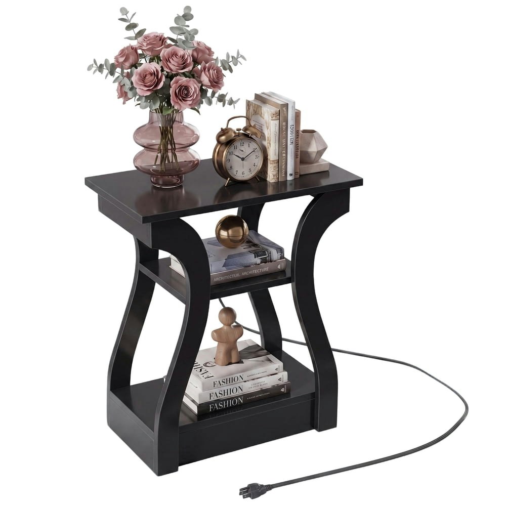 Sweetcrispy 3-Tier End Table with Charging Station: $35.89 Sweetcrispy 3-Tier End Table with Charging Station: $35.89