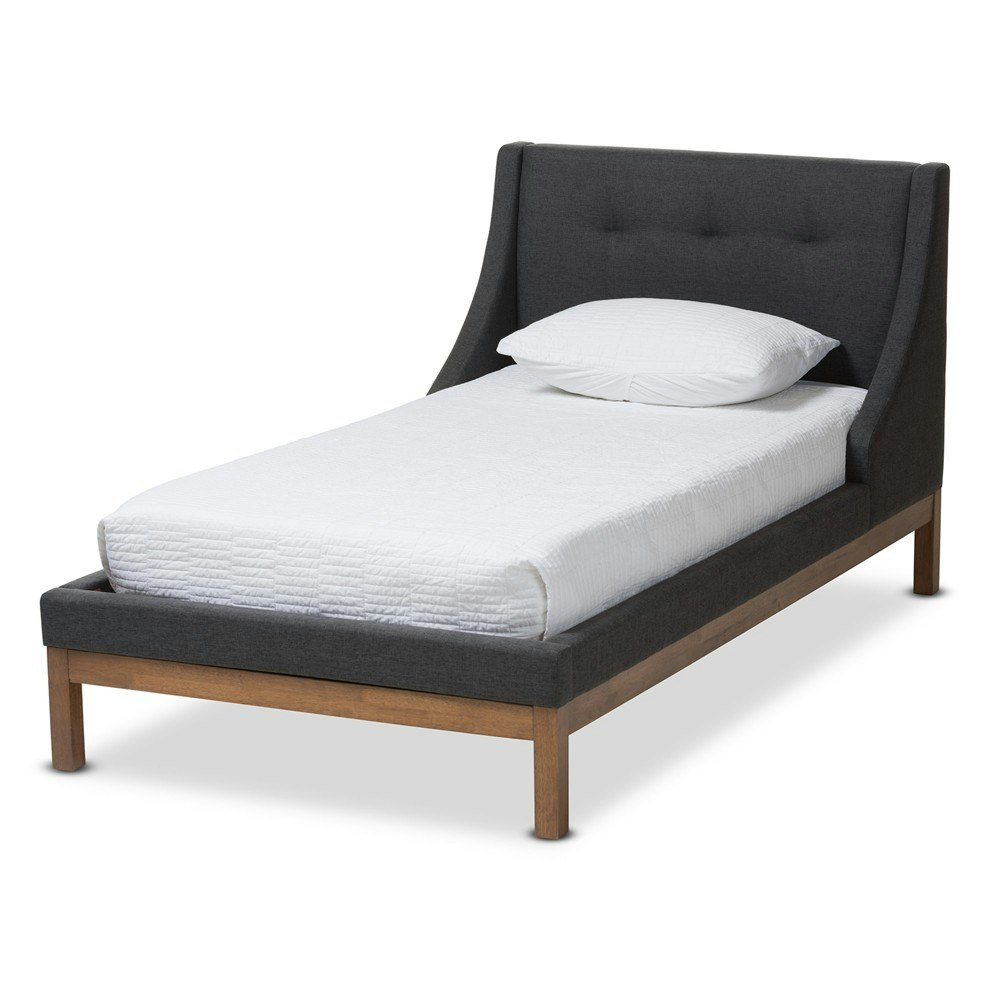 Baxton Studio Louvain Twin Upholstered Platform Bed: $499.99 Baxton Studio Louvain Twin Upholstered Platform Bed: $499.99