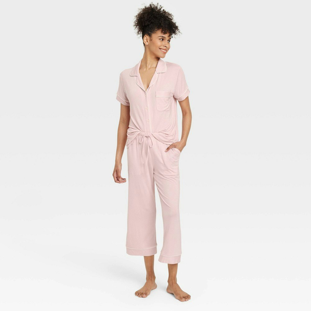 Auden Women's Cloud Knit Modal Notch Collar Pajama Set: $30
