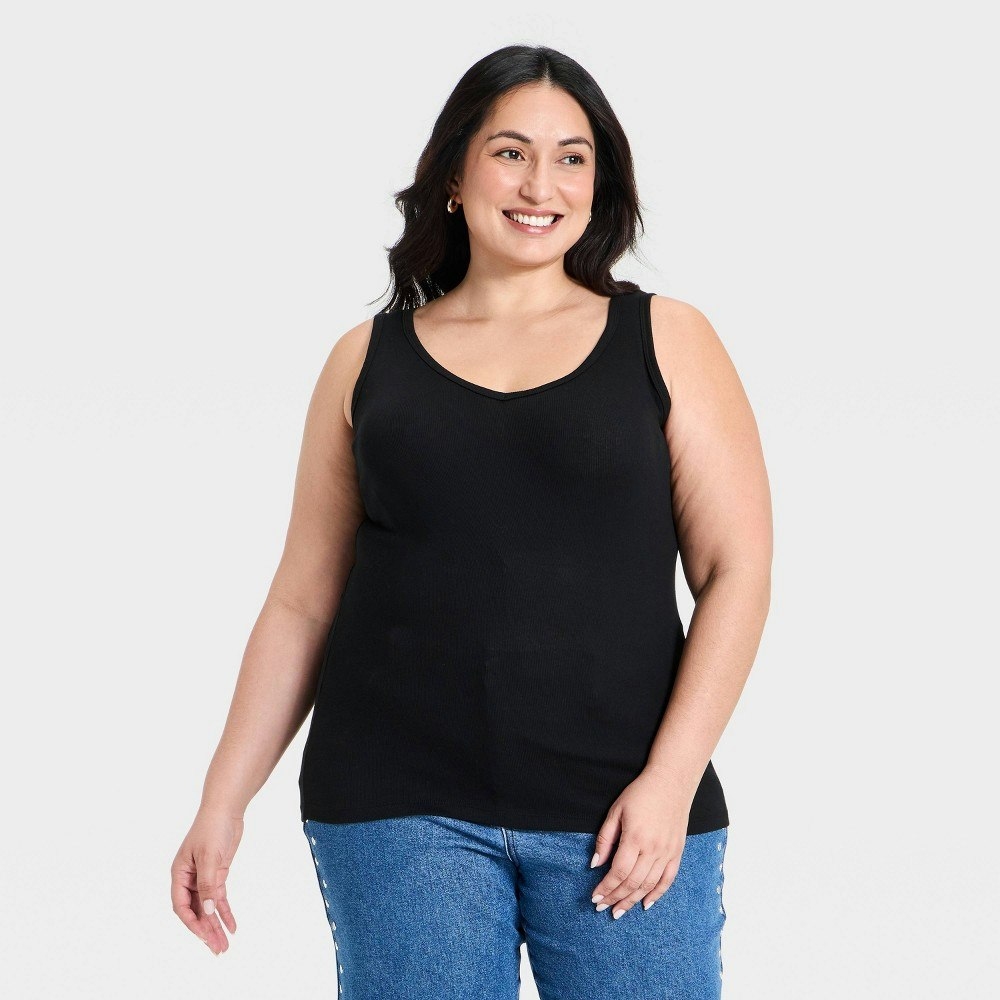 Ava & Viv Women's Slim Fit Ribbed Tank Top: $12