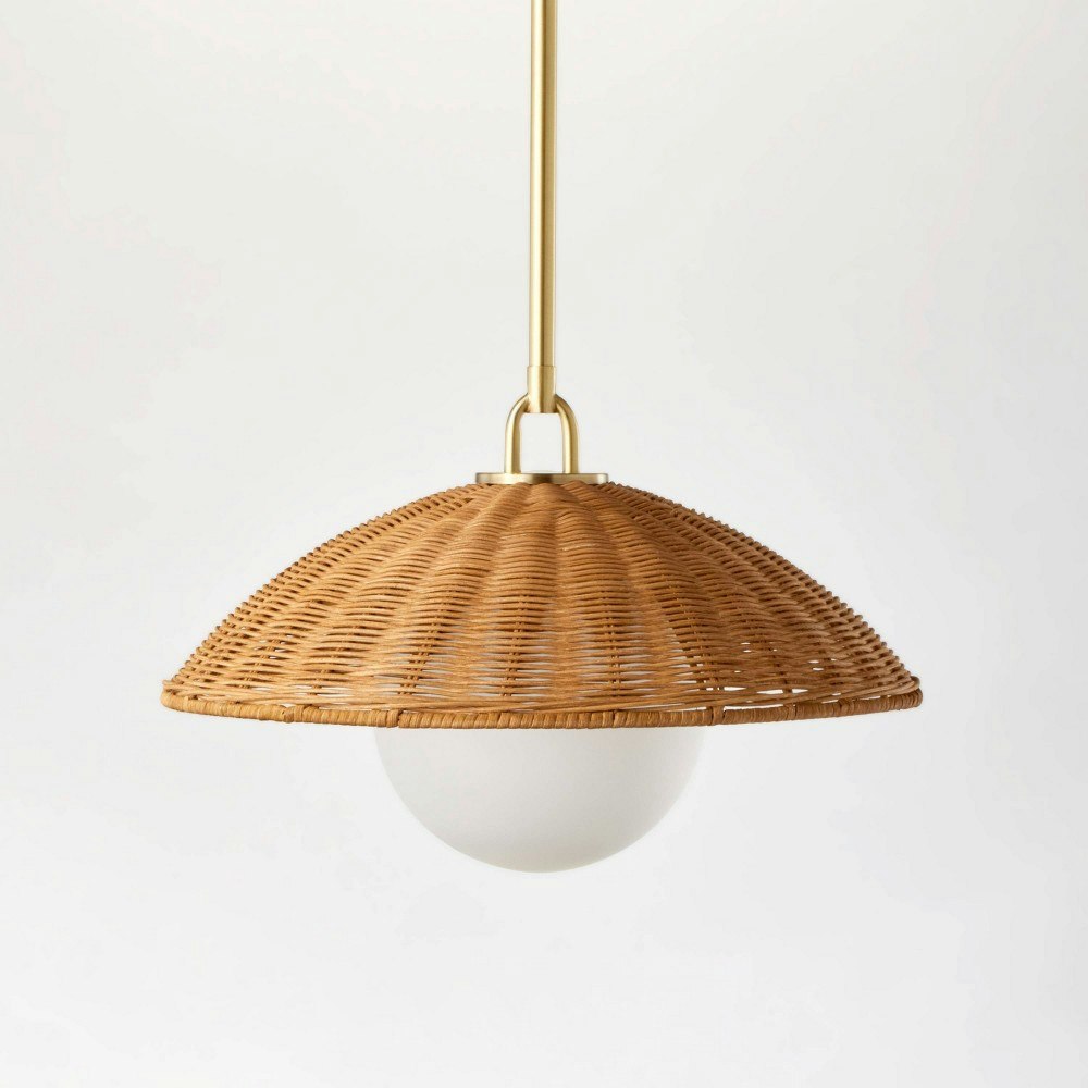 Threshold Wicker Dome Pendant Light: $130