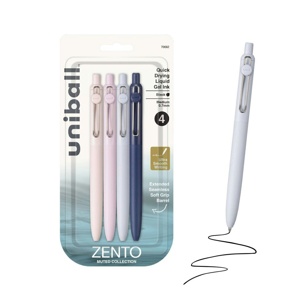 Uniball Zento 0.7mm Retractable Liquid Gel Pens 4-Pack: $6.89 Uniball Zento 0.7mm Retractable Liquid Gel Pens 4-Pack: $6.89