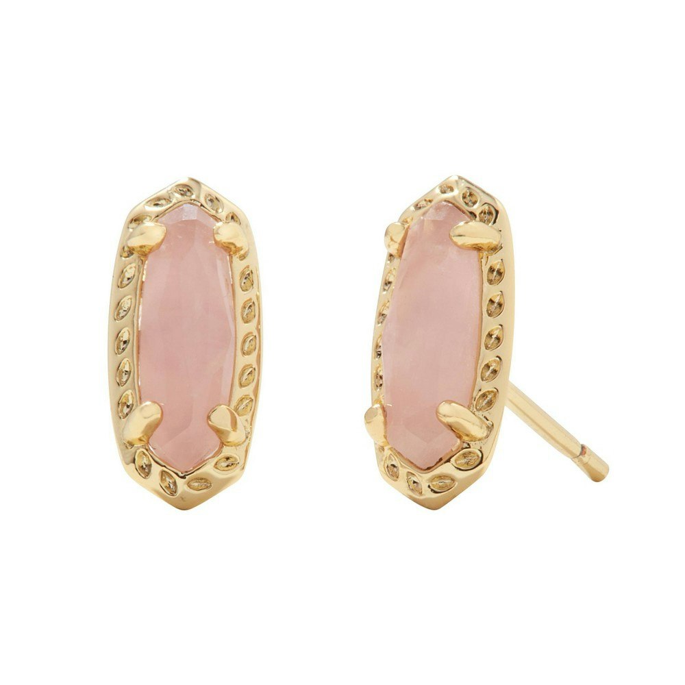 Kendra Scott Emma 14K Gold Over Brass Rose Quartz Stud Earrings: $35 Kendra Scott Emma 14K Gold Over Brass Rose Quartz Stud Earrings: $35