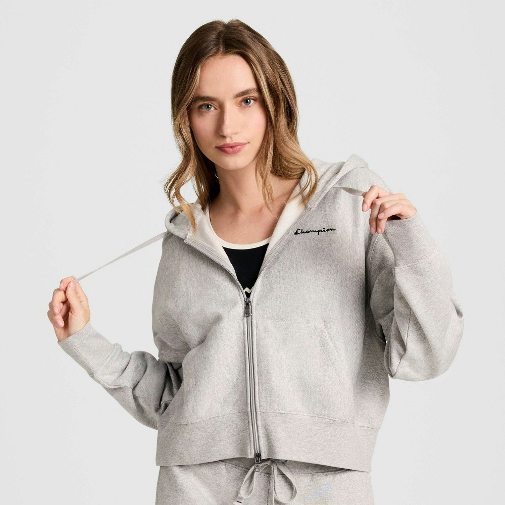 Champion Women's Cropped Fleece Zip-Up Hoodie: $38