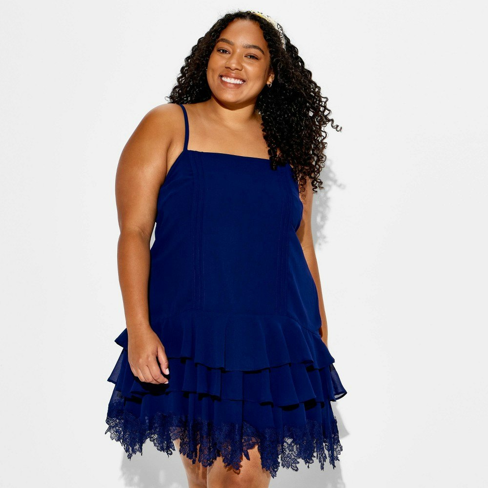 Women's Dropped-Waist Ruffle Mini Dress: $40 Women's Dropped-Waist Ruffle Mini Dress: $40