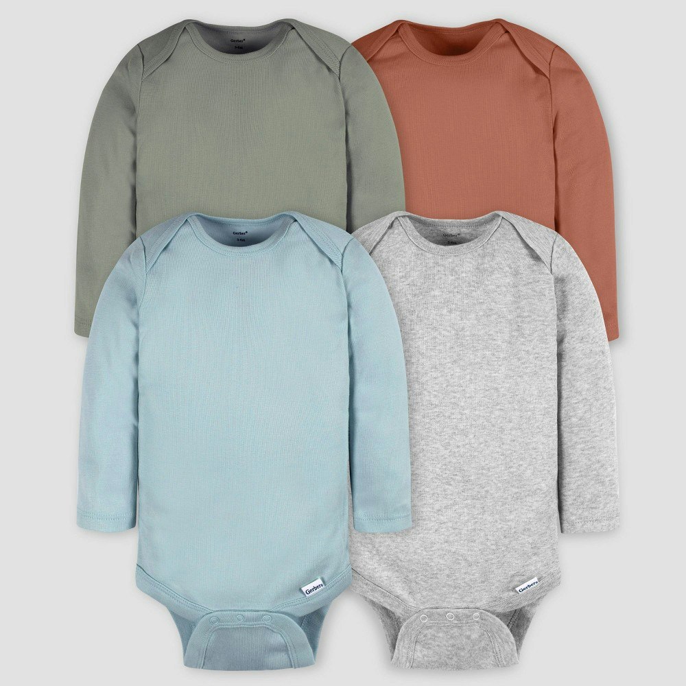 Gerber Baby Long Sleeve Bodysuits 4-Pack: $15 Gerber Baby Long Sleeve Bodysuits 4-Pack: $15