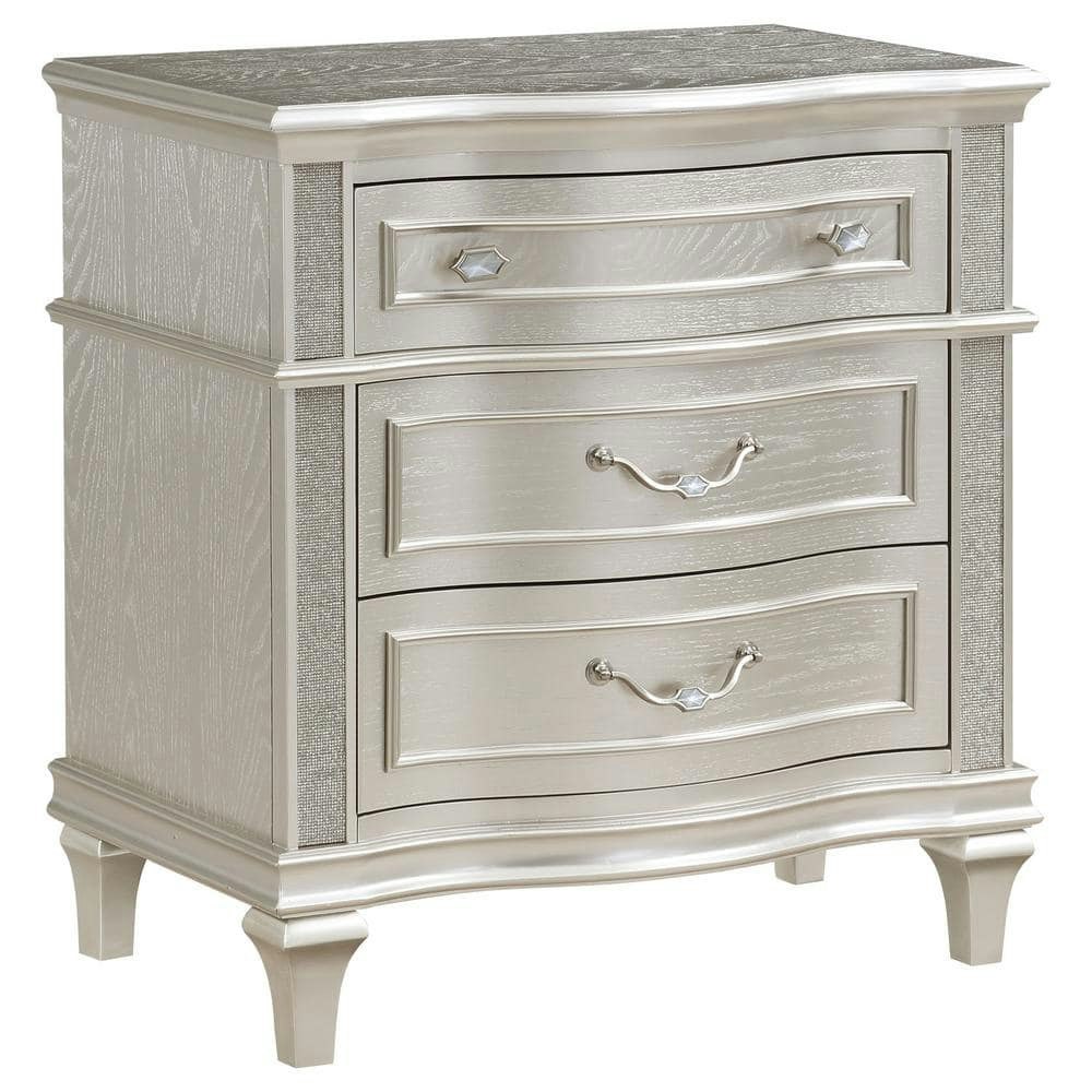 Evangeline Silver Oak 3-Drawer Nightstand: $357.31 Evangeline Silver Oak 3-Drawer Nightstand: $357.31