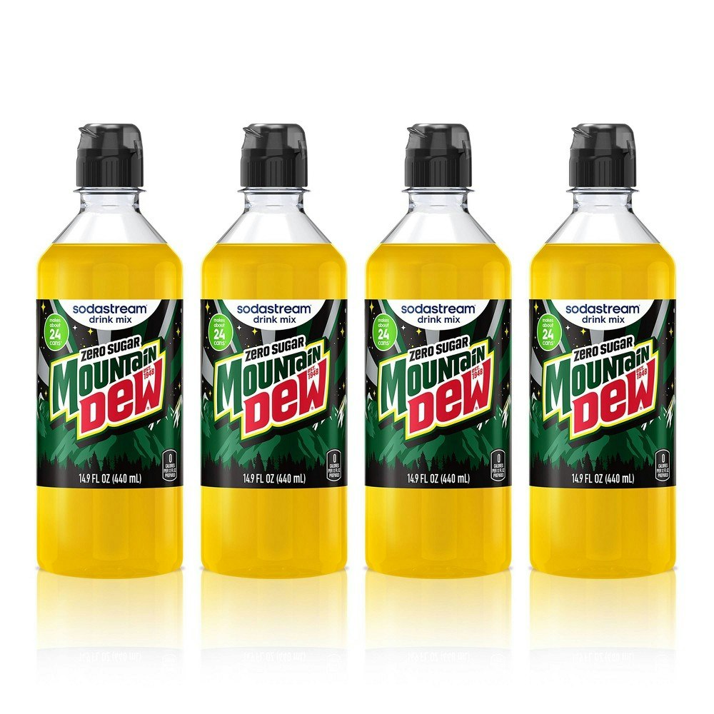 Sodastream Mountain Dew Zero Drink Mix 14.9 fl oz 4-Pack: $28.99 Sodastream Mountain Dew Zero Drink Mix 14.9 fl oz 4-Pack: $28.99