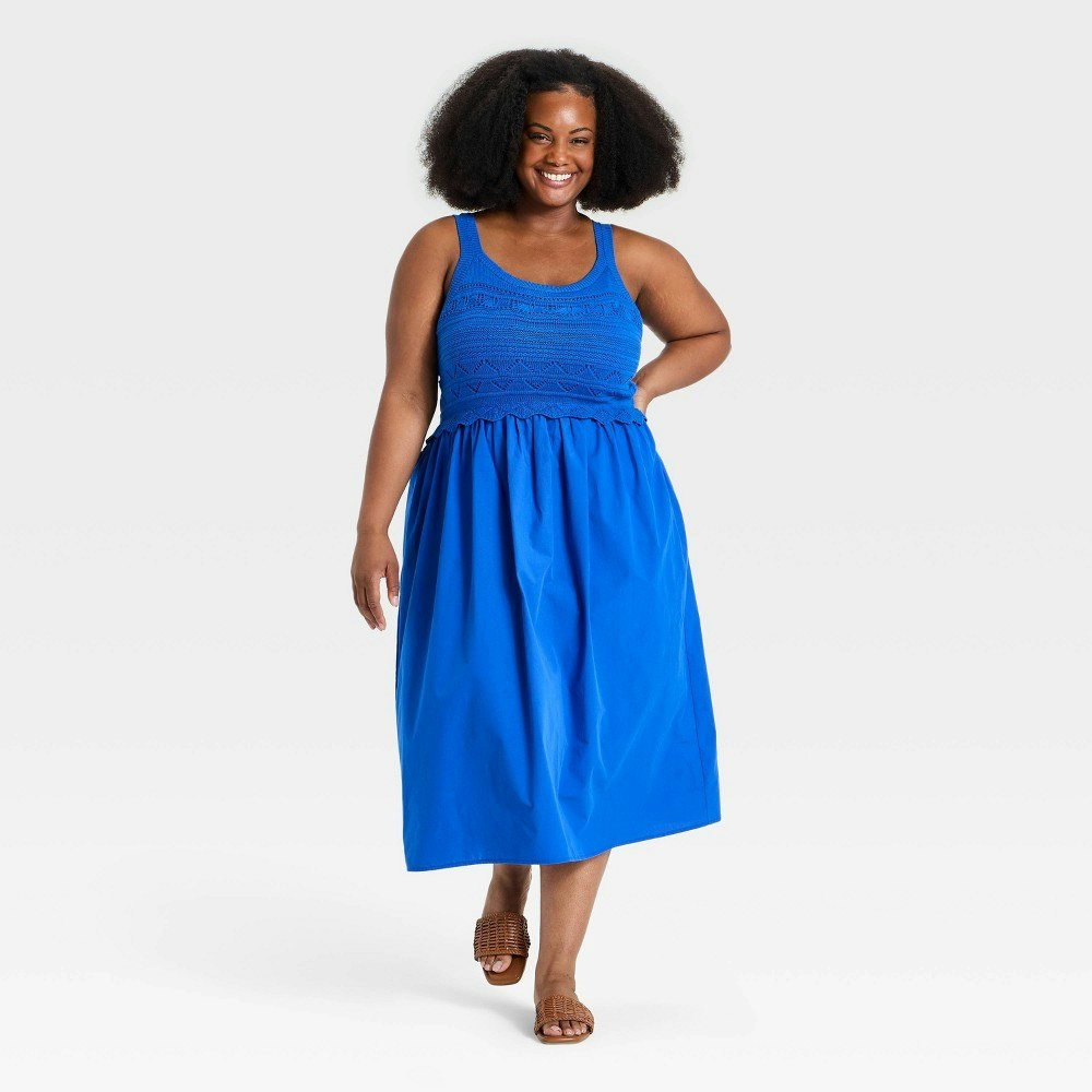 Ava & Viv Women's Openwork Mix Media Midi Sweater Dress: $31.50 Ava & Viv Women's Openwork Mix Media Midi Sweater Dress: $31.50