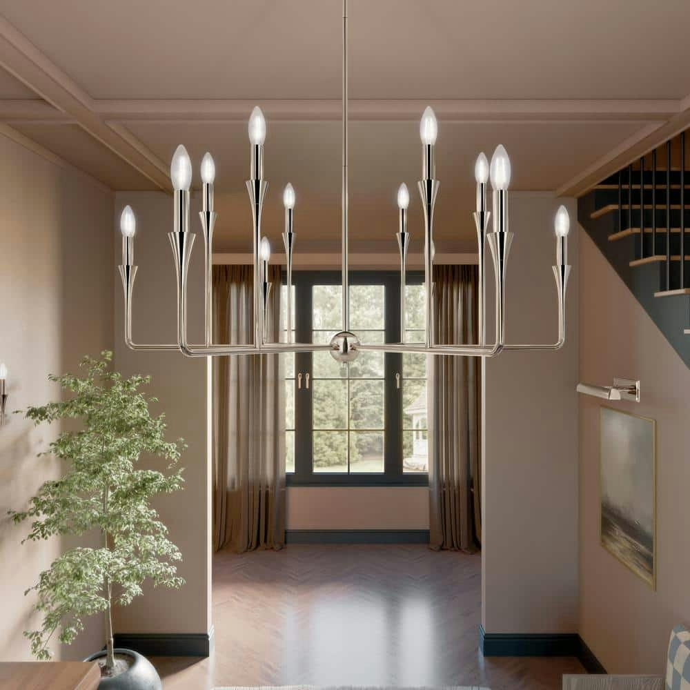 Alvaro 39.75-inch 12-Light Polished Nickel Candle Chandelier: $809.99 Alvaro 39.75-inch 12-Light Polished Nickel Candle Chandelier: $809.99