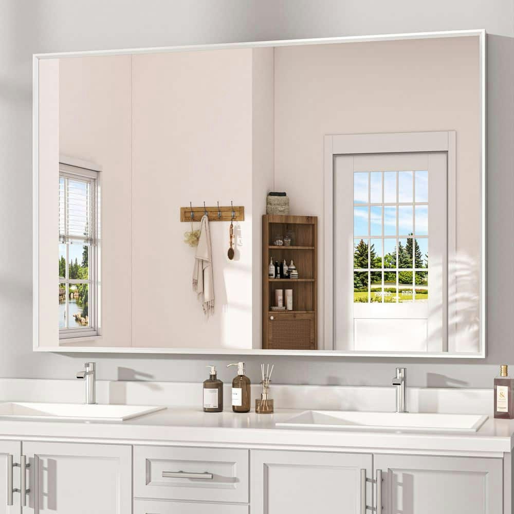 55x30-Inch Rectangular Aluminum Frame Bathroom Vanity Mirror: $253 55x30-Inch Rectangular Aluminum Frame Bathroom Vanity Mirror: $253