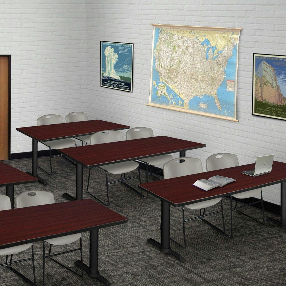 Cain 60-inch x 24-inch Mahogany T-Base Training Table and 2 Zeng Stack Chairs: $636.99 Cain 60-inch x 24-inch Mahogany T-Base Training Table and 2 Zeng Stack Chairs: $636.99