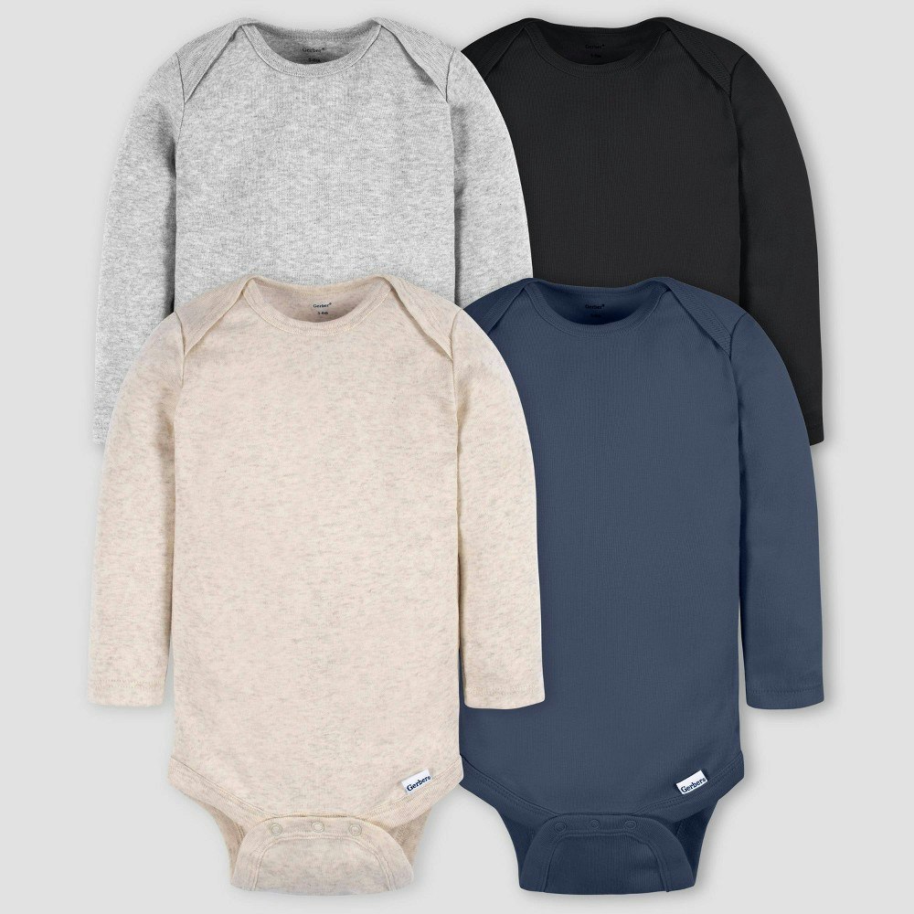 Gerber Baby Long Sleeve Onesies 4-Pack: $15 Gerber Baby Long Sleeve Onesies 4-Pack: $15