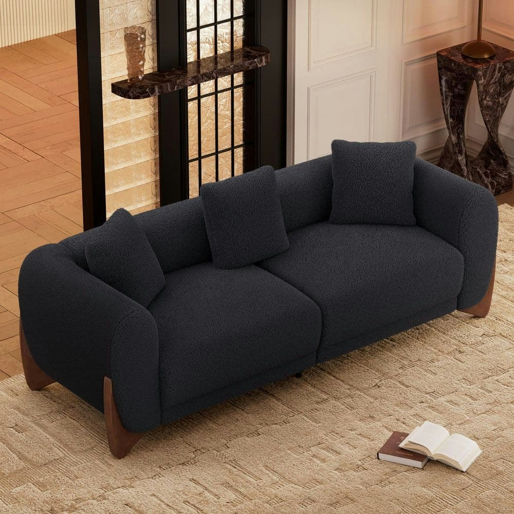 87-inch Flared Arm Plush Sherpa Sofa: $852 87-inch Flared Arm Plush Sherpa Sofa: $852