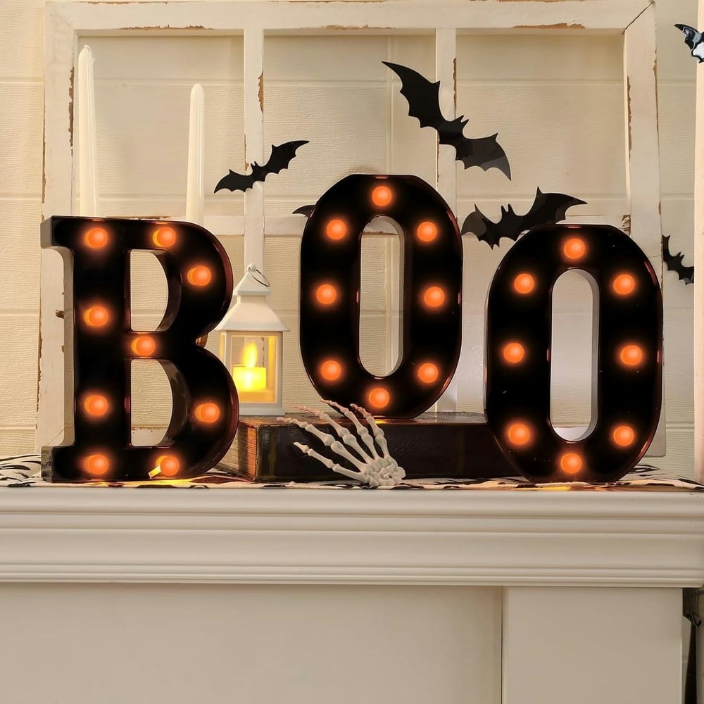 Tetou Halloween "BOO" Light-Up Sign: $19.94 Tetou Halloween "BOO" Light-Up Sign: $19.94