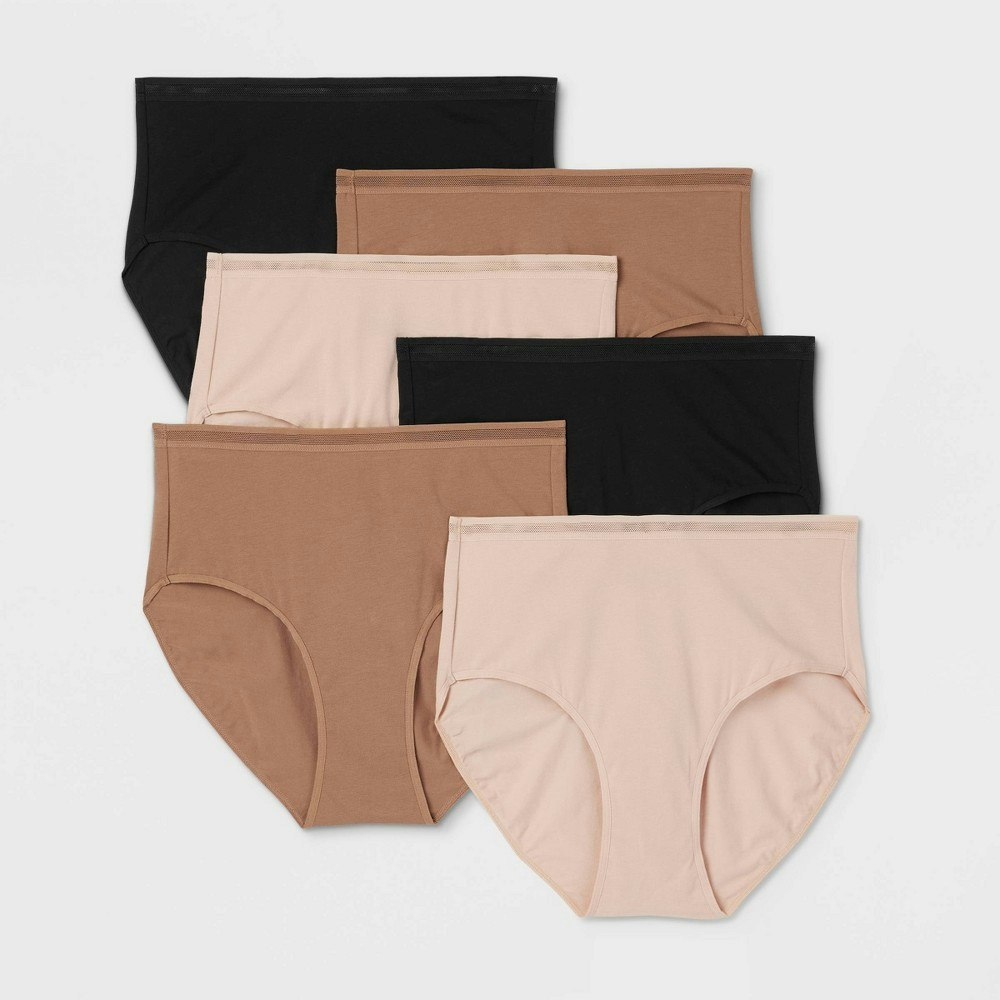 Auden Women's Cotton Stretch High-Rise Briefs 6-Pack: $12