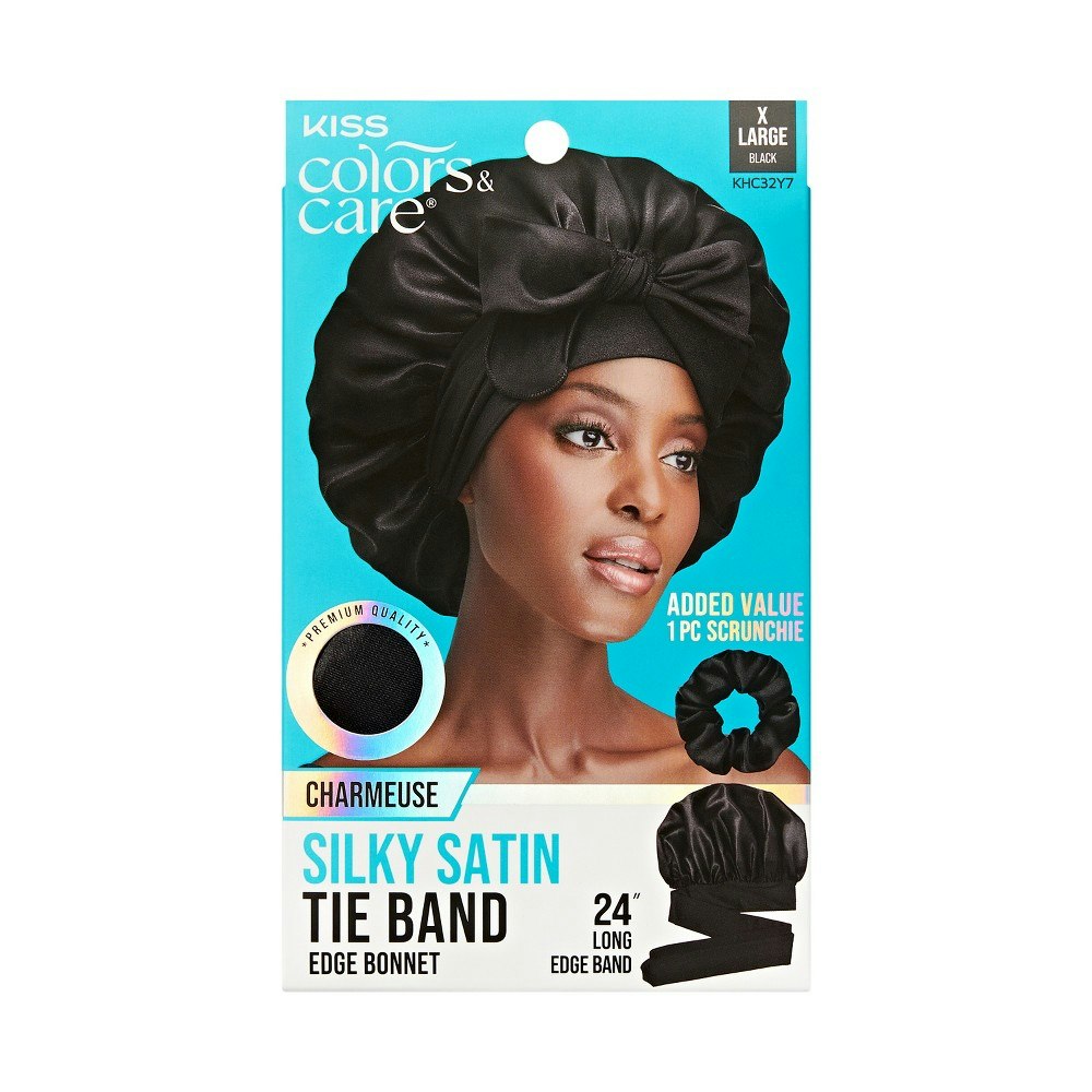 Kiss Colors & Care Silky Satin Bonnet with Tie Band 2-Pack: $8.99 Kiss Colors & Care Silky Satin Bonnet with Tie Band 2-Pack: $8.99