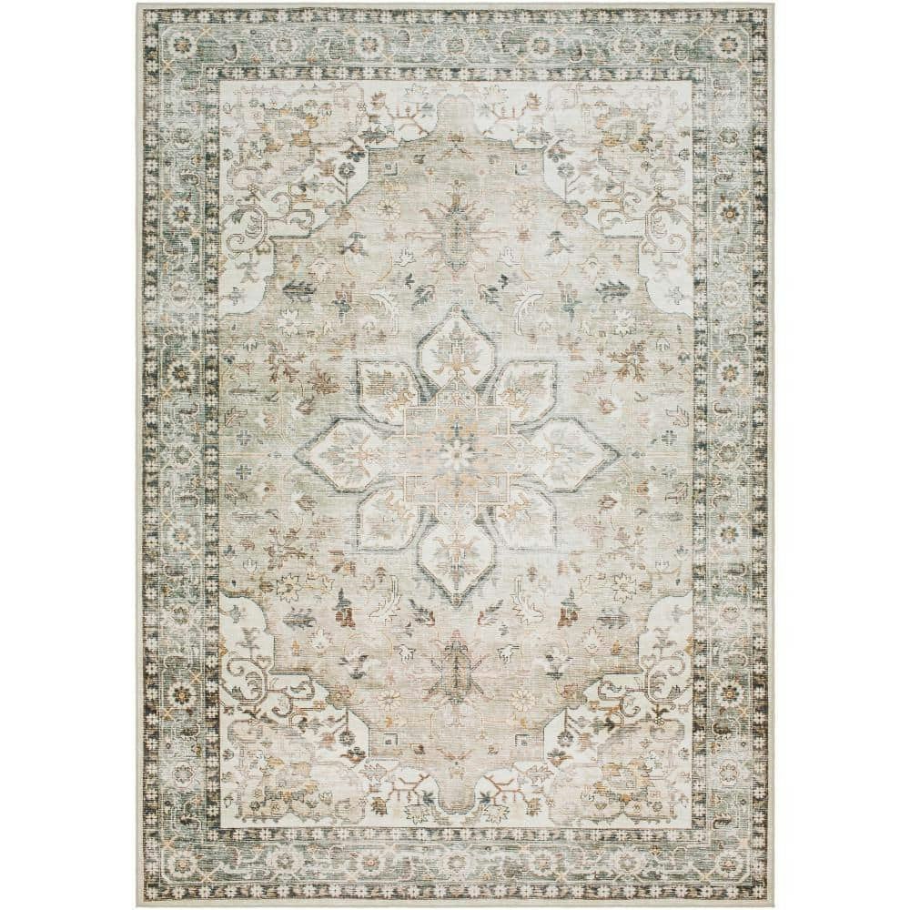 Bonifacy Sage Medallion 4x6-Foot Machine-Washable Indoor Area Rug: $160 Bonifacy Sage Medallion 4x6-Foot Machine-Washable Indoor Area Rug: $160