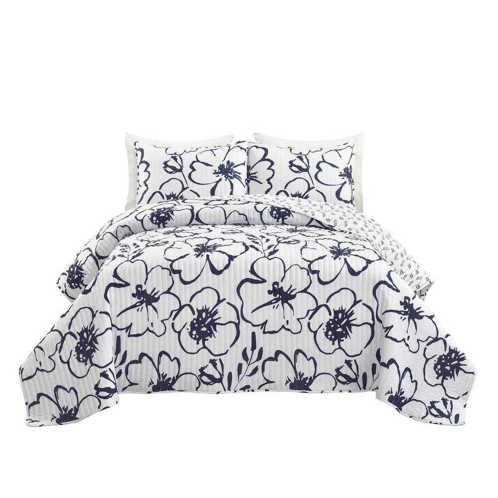 Scandinavian Floral King Quilt Set 3-Piece: $93 Scandinavian Floral King Quilt Set 3-Piece: $93