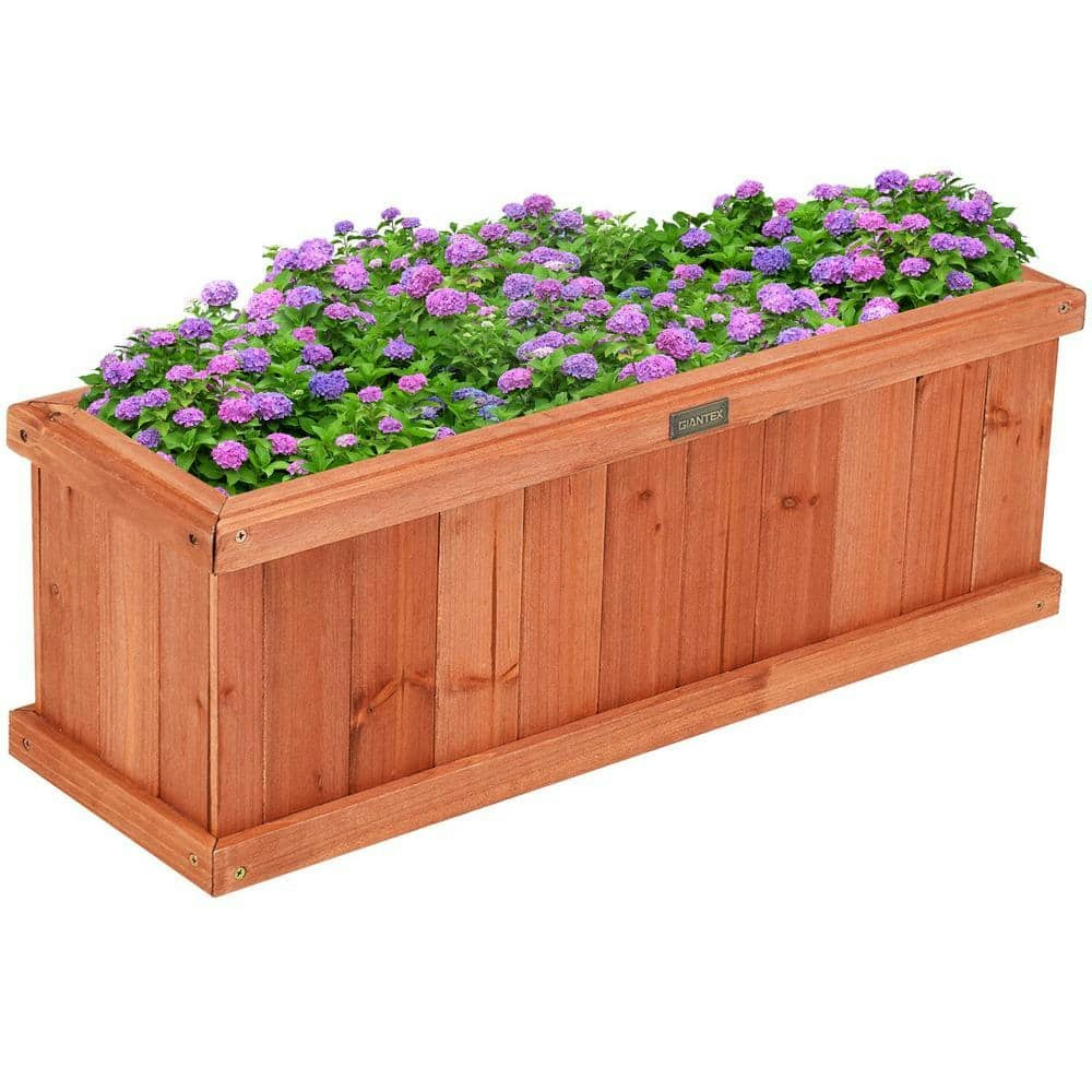 28-inch Rectangular Wood Flower Planter Box: $75.98