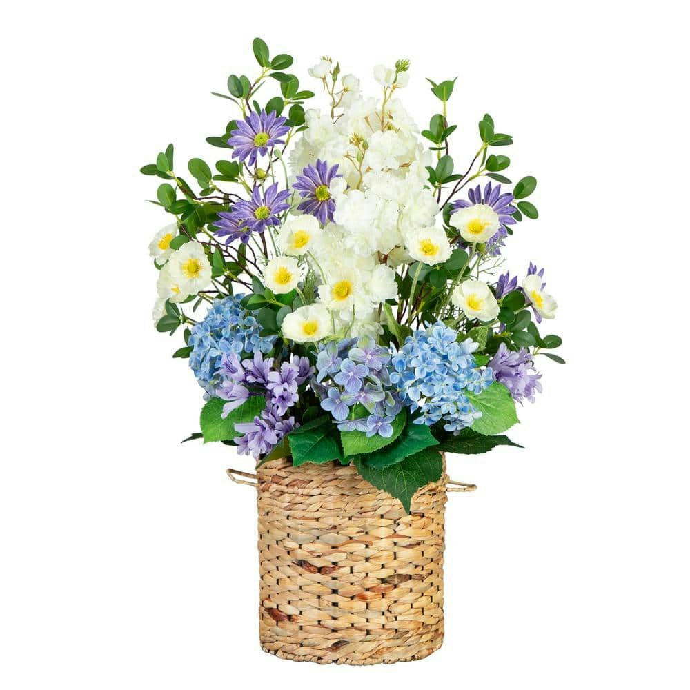 31-Inch Artificial Mixed Flower and Hydrangea Arrangement in Basket: $95.99 31-Inch Artificial Mixed Flower and Hydrangea Arrangement in Basket: $95.99
