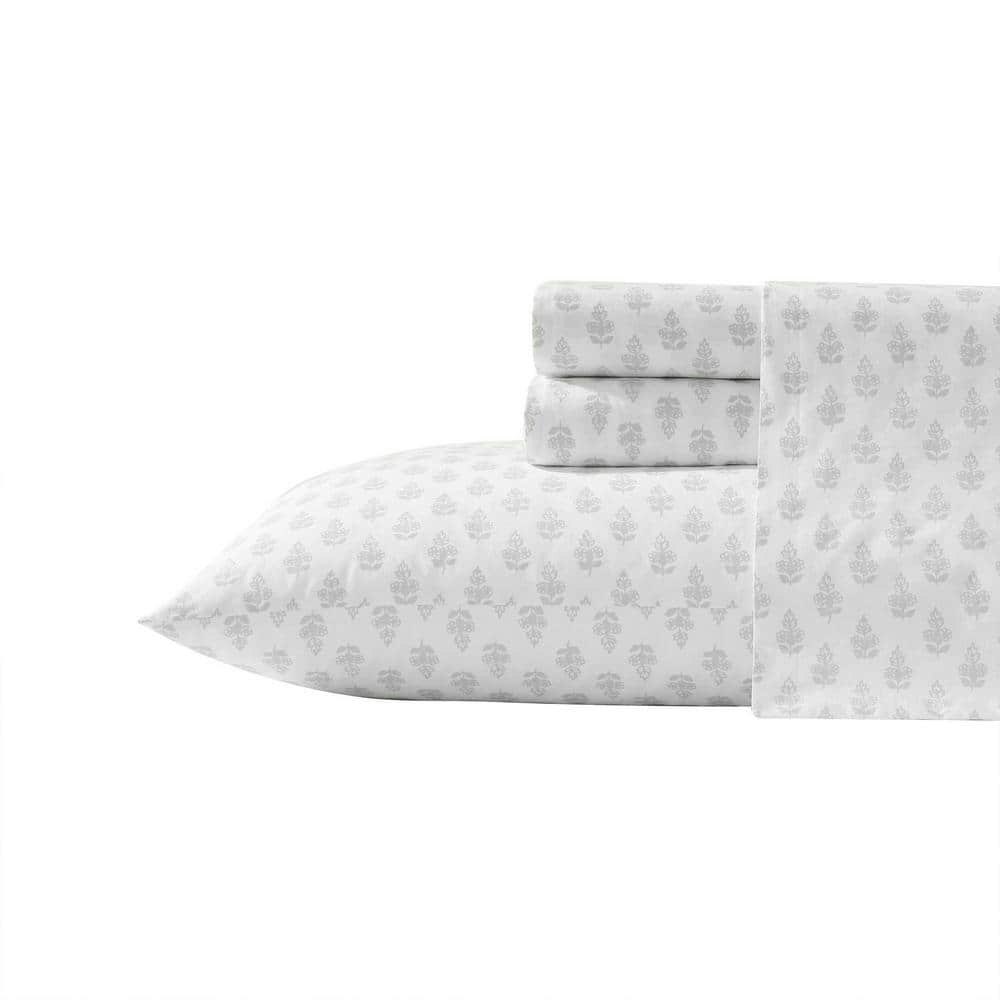 Francesca Floral 4-Piece King Percale Cotton Sheet Set: $79.51 Francesca Floral 4-Piece King Percale Cotton Sheet Set: $79.51