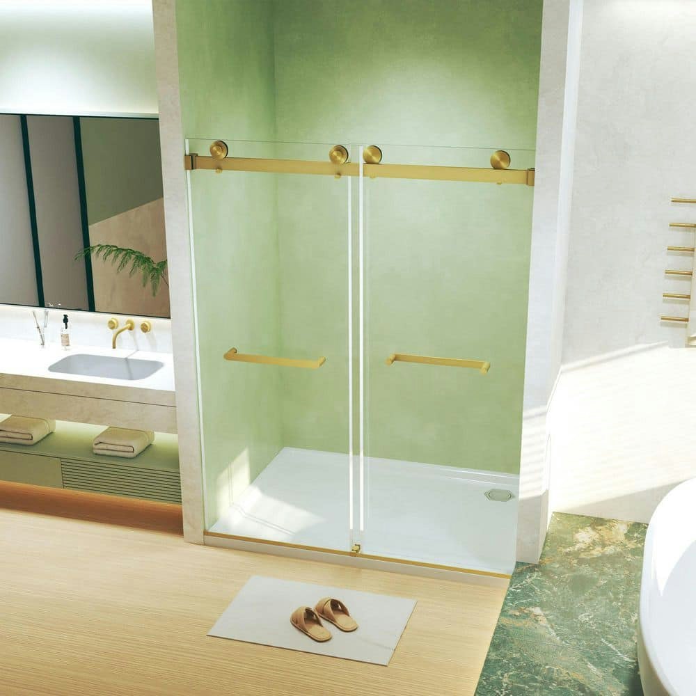Frameless Double Sliding Shower Door 56-60" x 74": $914.22 Frameless Double Sliding Shower Door 56-60" x 74": $914.22