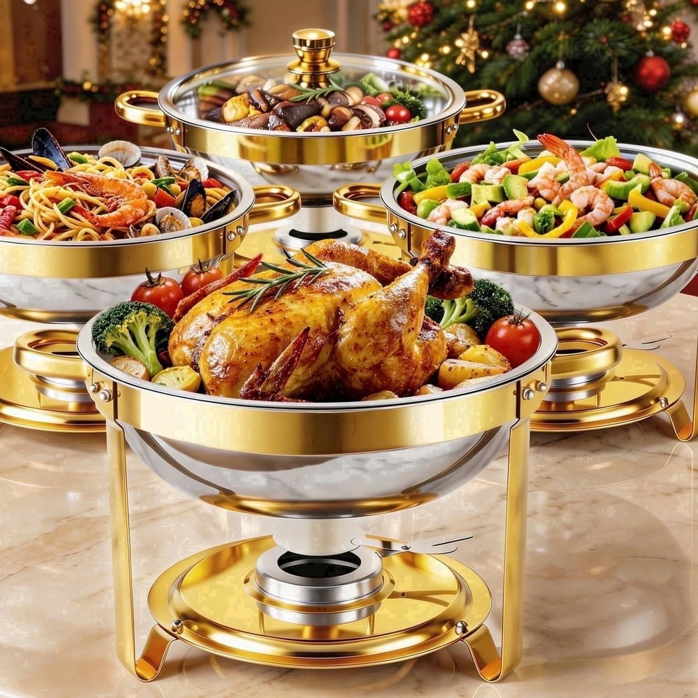 Catgood 6-Quart Stainless Steel Chafing Dish Buffet Set 4-Pack: $99.99 Catgood 6-Quart Stainless Steel Chafing Dish Buffet Set 4-Pack: $99.99
