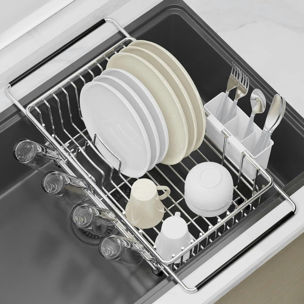 Expandable Stainless Steel Over-the-Sink Dish Drying Rack: $24.99 Expandable Stainless Steel Over-the-Sink Dish Drying Rack: $24.99
