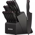 Astercook 14-Piece Kitchen Knife Block Set w/ Built-in Sharpener for $40 + free shipping