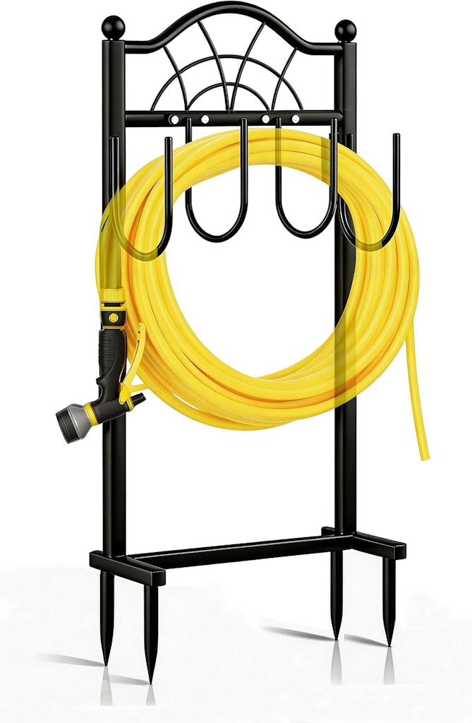 Freestanding Fence-Style Garden Hose Holder: $18
