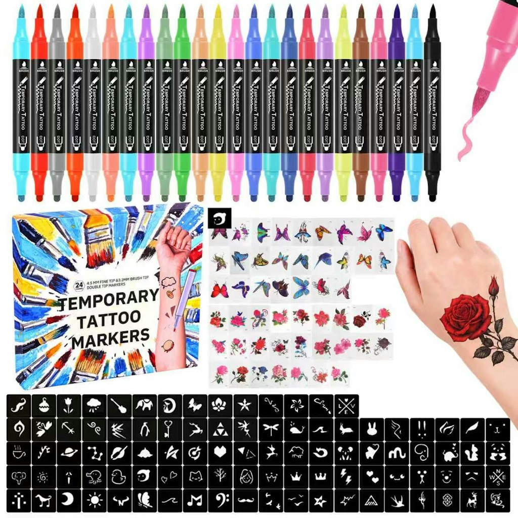 Temporary Tattoo Body Art Markers 24-Pack: $11