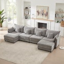 146" Modular U-Shaped Chenille Sectional Sofa for $640 + free shipping