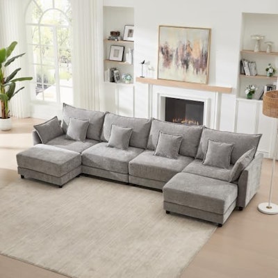 146" Modular U-Shaped Chenille Sectional Sofa for $640 + free shipping