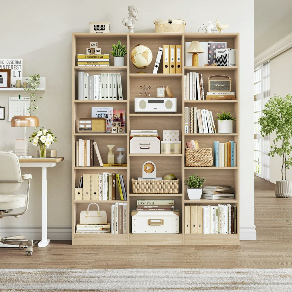 Ebern Designs Wakil 6-Tier Wood Bookcase: $174