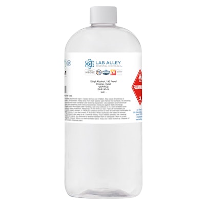 Lab Alley Ethanol 190 Proof USP/FCC Food Grade Alcohol 1-Liter Bottle for $54 + free shipping