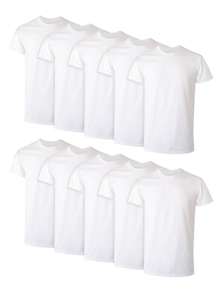 Hanes Men's Crew T-Shirt 10-Pack: $24 Hanes Men's Crew T-Shirt 10-Pack: $24