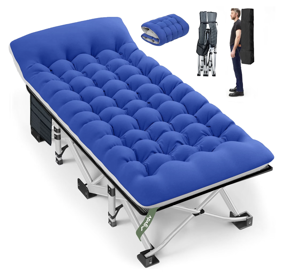 GVDV Folding Camping Cot w/ 2-Sided Mattress: $53 GVDV Folding Camping Cot w/ 2-Sided Mattress: $53