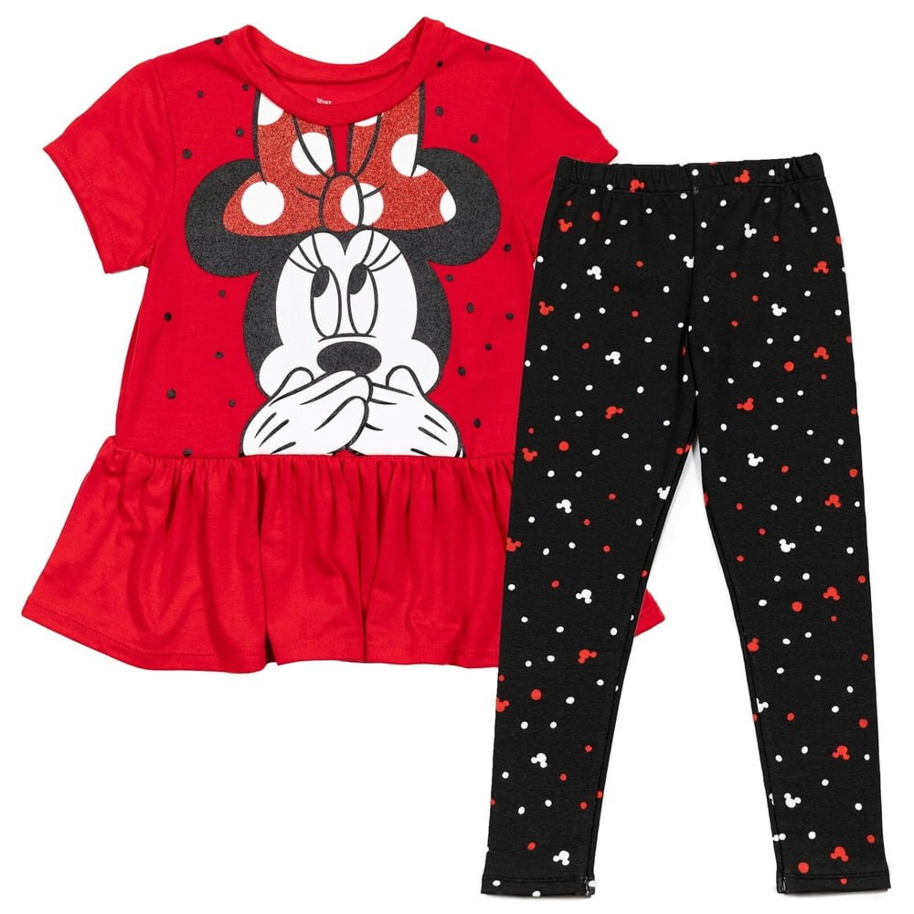 Disney Minnie Mouse Toddler Girls Peplum T-Shirt and Leggings Outfit Set: $19.99 Disney Minnie Mouse Toddler Girls Peplum T-Shirt and Leggings Outfit Set: $19.99