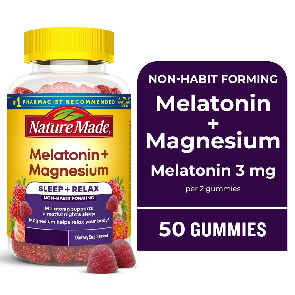 Nature Made Melatonin & Magnesium Sleep Aid Gummies 50-Count: $12.74