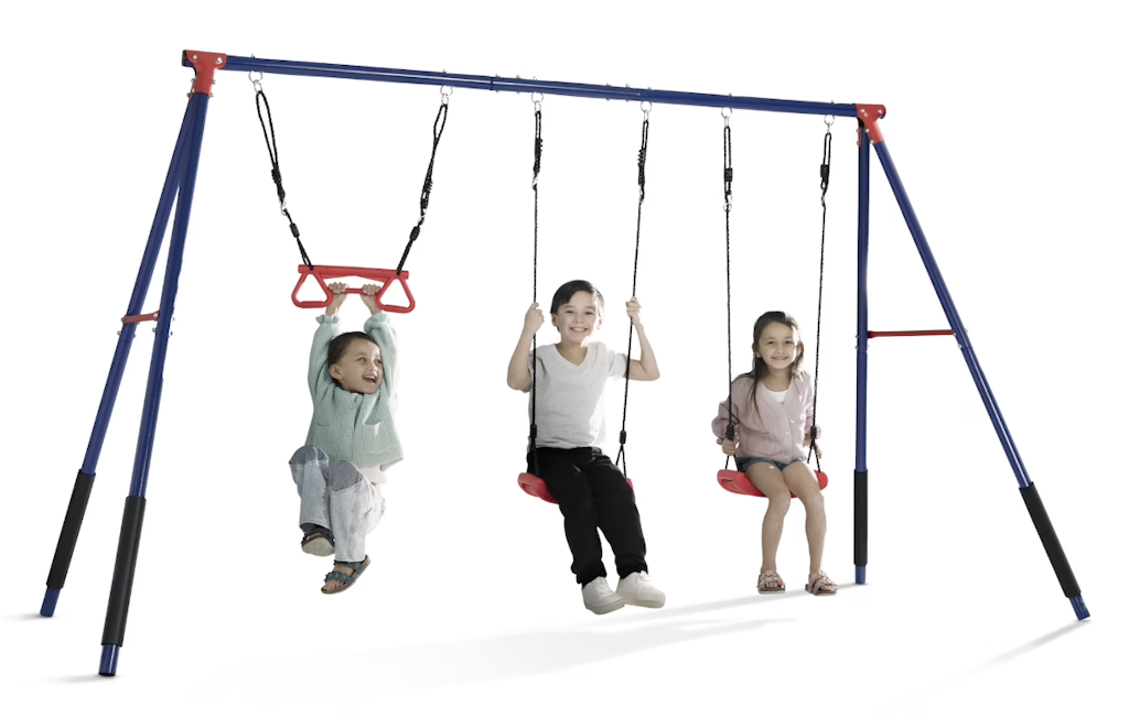 Delta Children FunZone Outdoor Metal 3-Piece Swing Set: $78 Delta Children FunZone Outdoor Metal 3-Piece Swing Set: $78