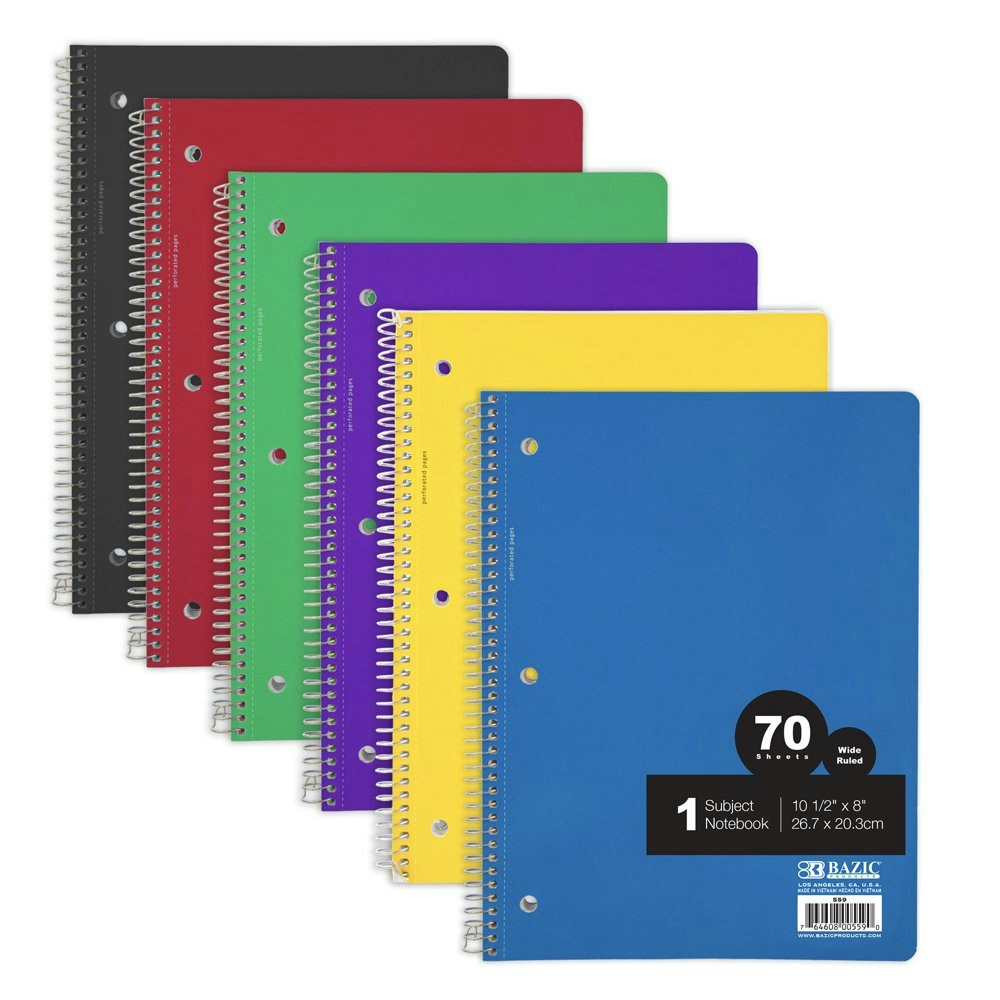 Bazic Products 1-Subject Wide Ruled Spiral Notebook 24-Pack: $14.49 Bazic Products 1-Subject Wide Ruled Spiral Notebook 24-Pack: $14.49