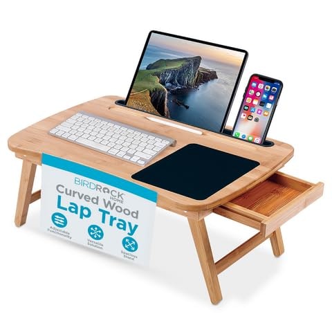 Birdrock Home Curved Wood Lap Tray with Foldout Legs: $42.95 Birdrock Home Curved Wood Lap Tray with Foldout Legs: $42.95