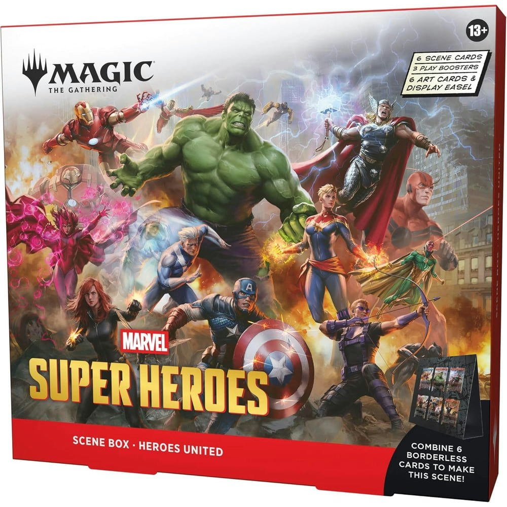 Magic: The Gathering Marvel Super Heroes Scene Box: Heroes United: $39.45 Magic: The Gathering Marvel Super Heroes Scene Box: Heroes United: $39.45